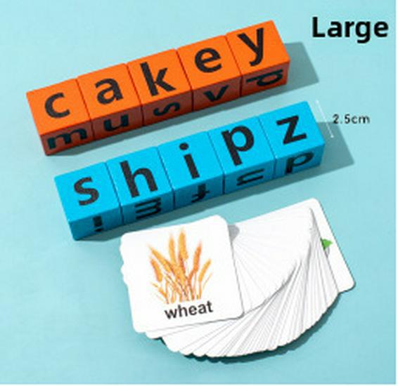 

Деревянные карточки с орфографическими словами Монтессори: Куб, меняющий облик, и многопользовательская настольная игра для раннего образования