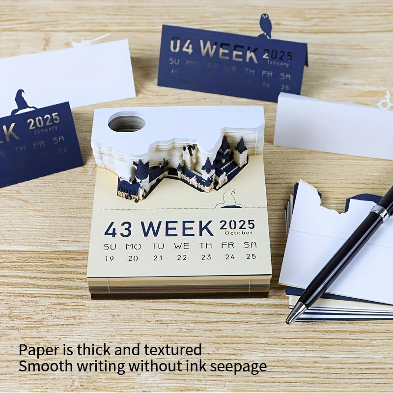 1 Stück 3D Pop-Up Zauberschloss Kalender - Handgefertigte DIY Papier-Skulptur, Kreative Tägliche Bürodekoration & Einzigartige Geschenkidee