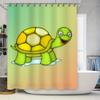 Kids Cartoon Turtle Shower Curtain Cute Children's Bathroom Decor Waterproof Fabric Available In Multiple Sizes for Home Bathing