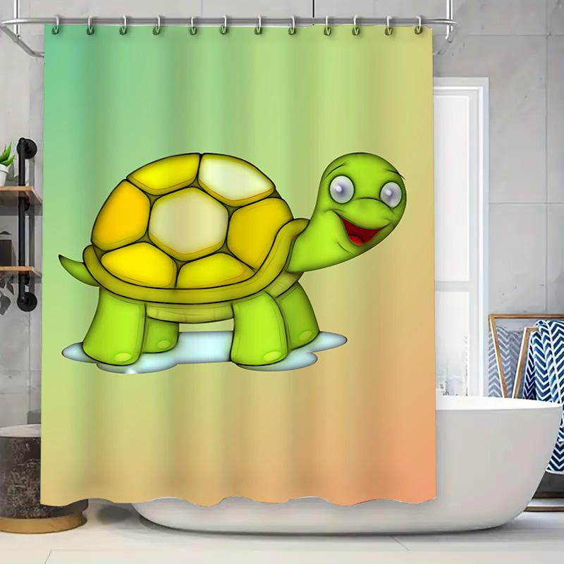 

Kids Cartoon Turtle Shower Curtain Cute Children s Bathroom Decor Waterproof Fabric Available in Multiple Sizes for Home Bathing 90x180cm