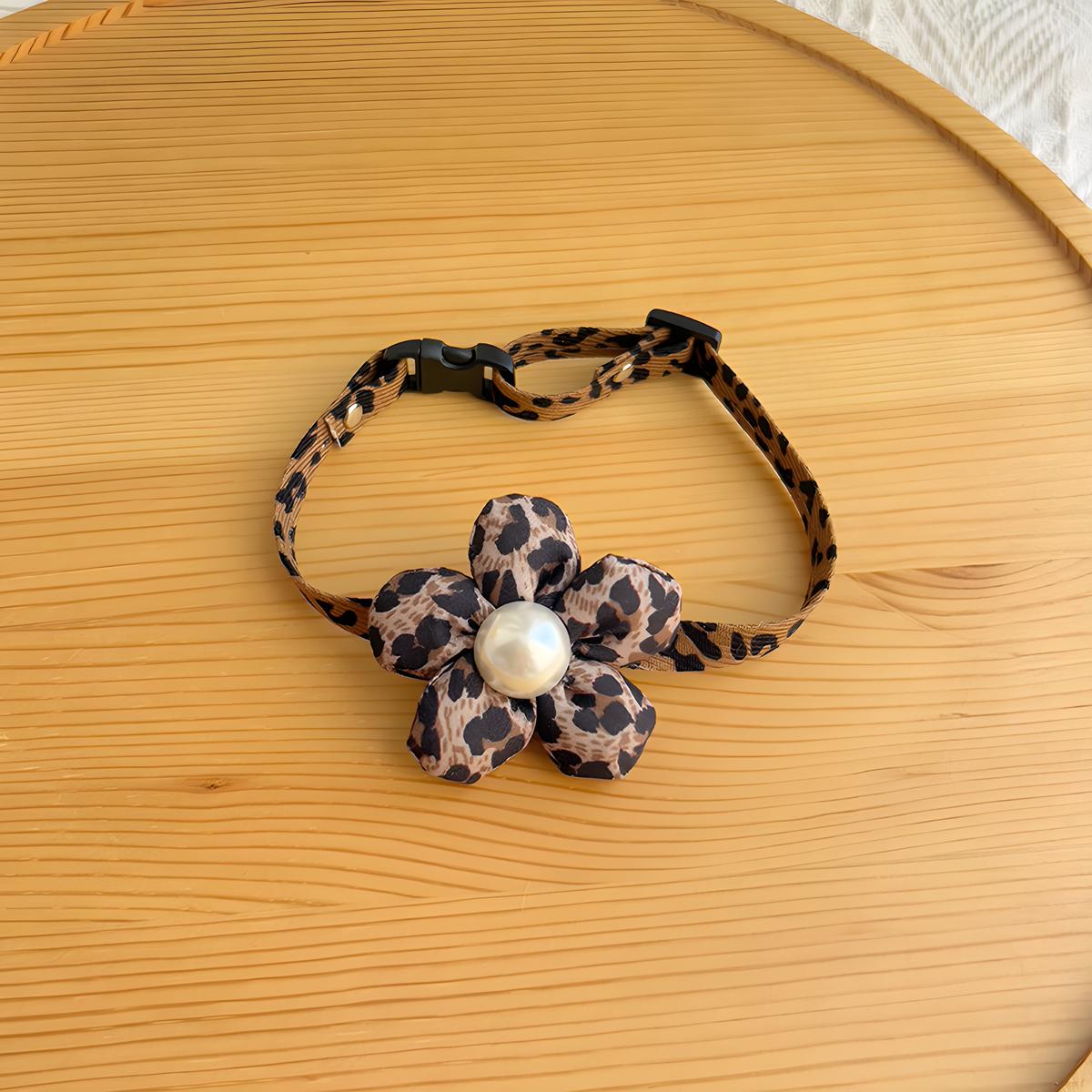 

Cat Collar Pink with Bow Tie Safety Breakaway Kitten Pet 7-11in Dot Pearl Flower Leopard Pattern size