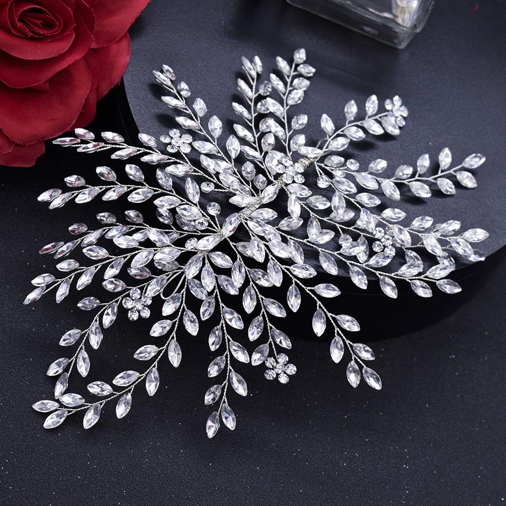 

Европейское и американское свадебное украшение для волос со стразами A422 серебряный