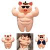 Funny Muscle Pig Plush Toy With Abs Cartoon Style Soft And Cuddly Great Gift For Friends And Kids 55cm Height