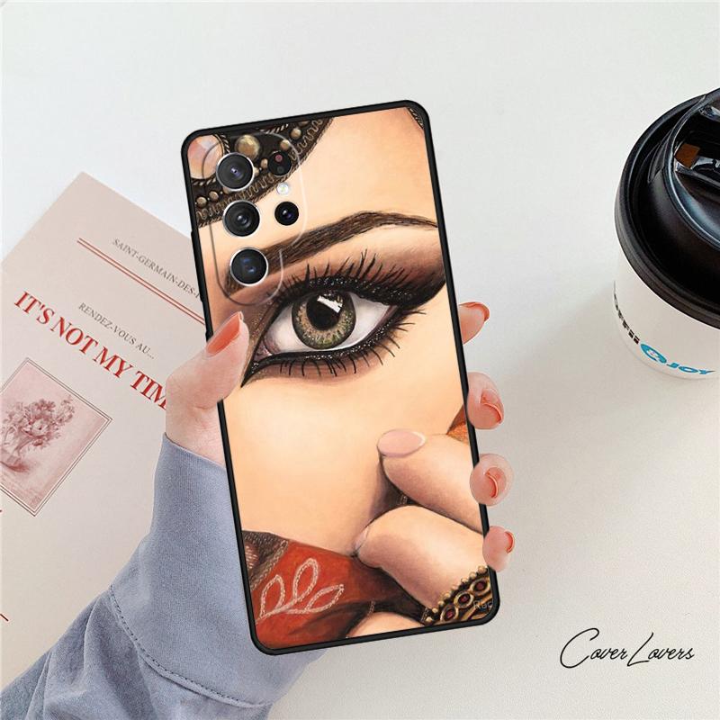 Muslim Islamic Girls Arabic Hijab Phone Case For Samsung Galaxy S24 S25 S23 S22 Ultra Note 10 20 Plus S20 S21 FE Cover