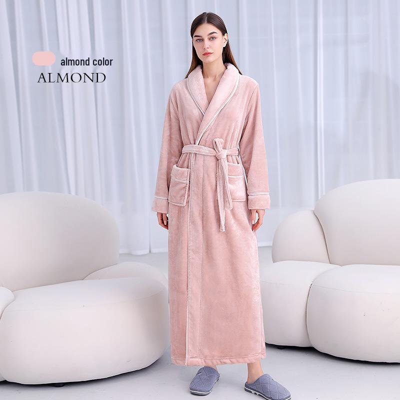 Thick Flannel Couple Bathrobe - Plus Size Homewear for Women & Men