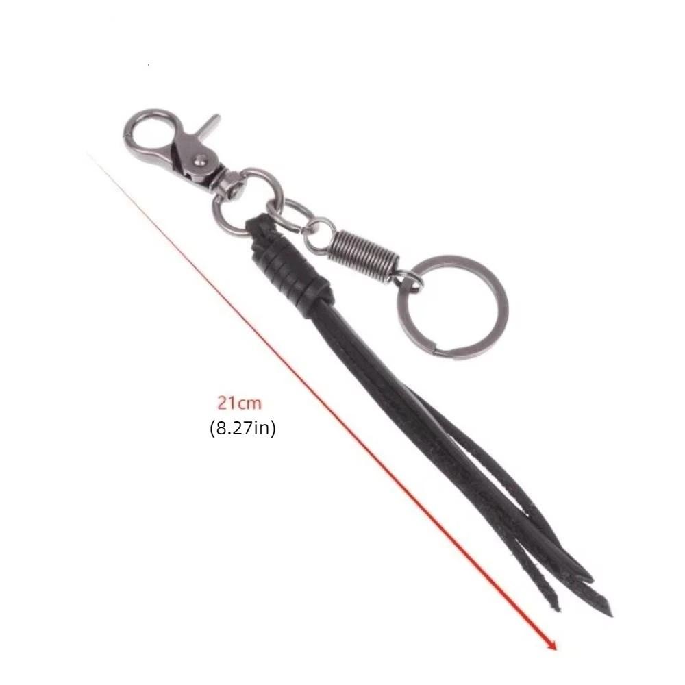 Cowhide Genuine Leather Keychain Handmade Car Keychian Personalized Cowhide Tassel Key Chain  Gift