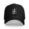 Music Treble Clef Notes Graphic Baseball Cap Polyester Adjustable Outdoor Unisex Hat