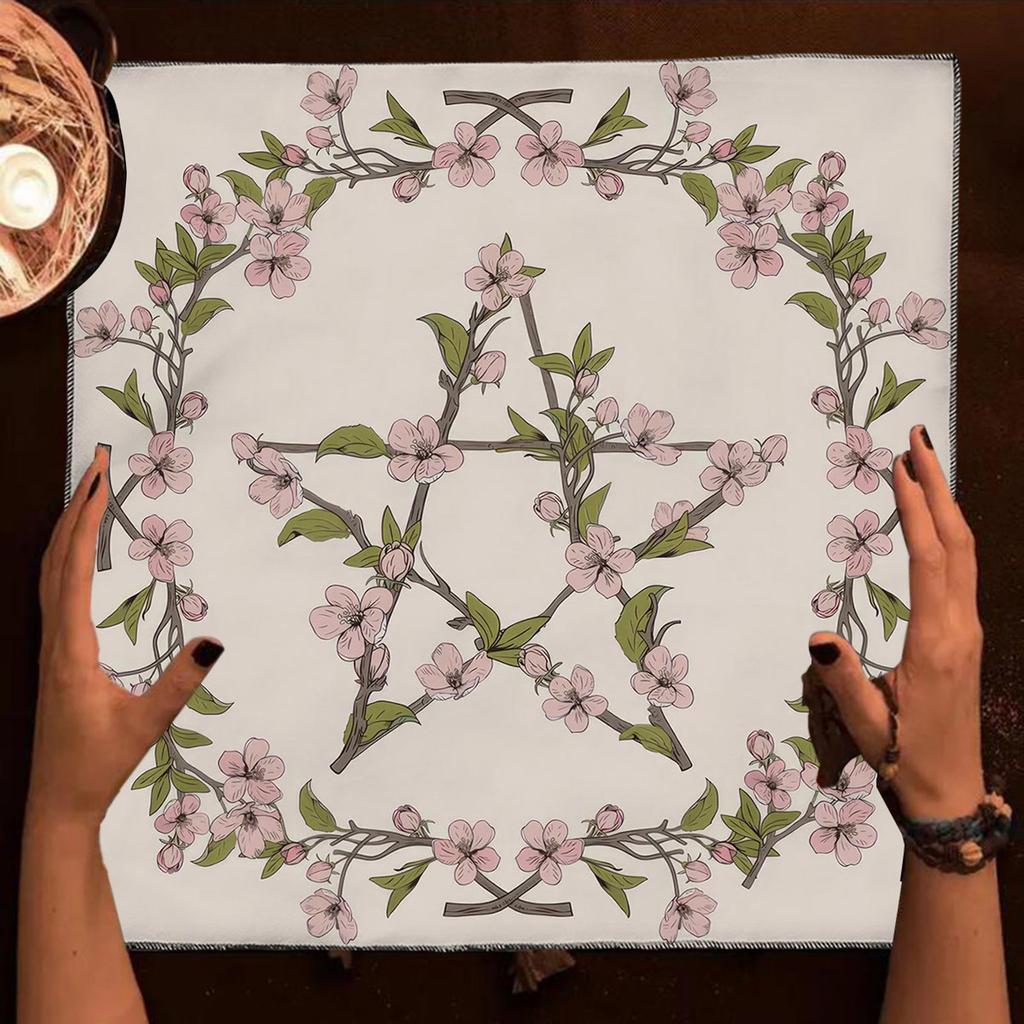 Tarots Card Tablecloth Altars Cloth Pentagrams Astrologys Tablecloth Divinations Card Mat Tapestry Wall Decors