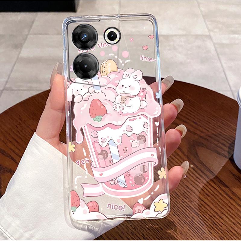 For Tecno Camon 20 Pro 5G CK8n Phone Case Techno Camon 20 Pro 5G Cover Silicone Luxury Cute Love Rabbit Funny Clear Soft Casing