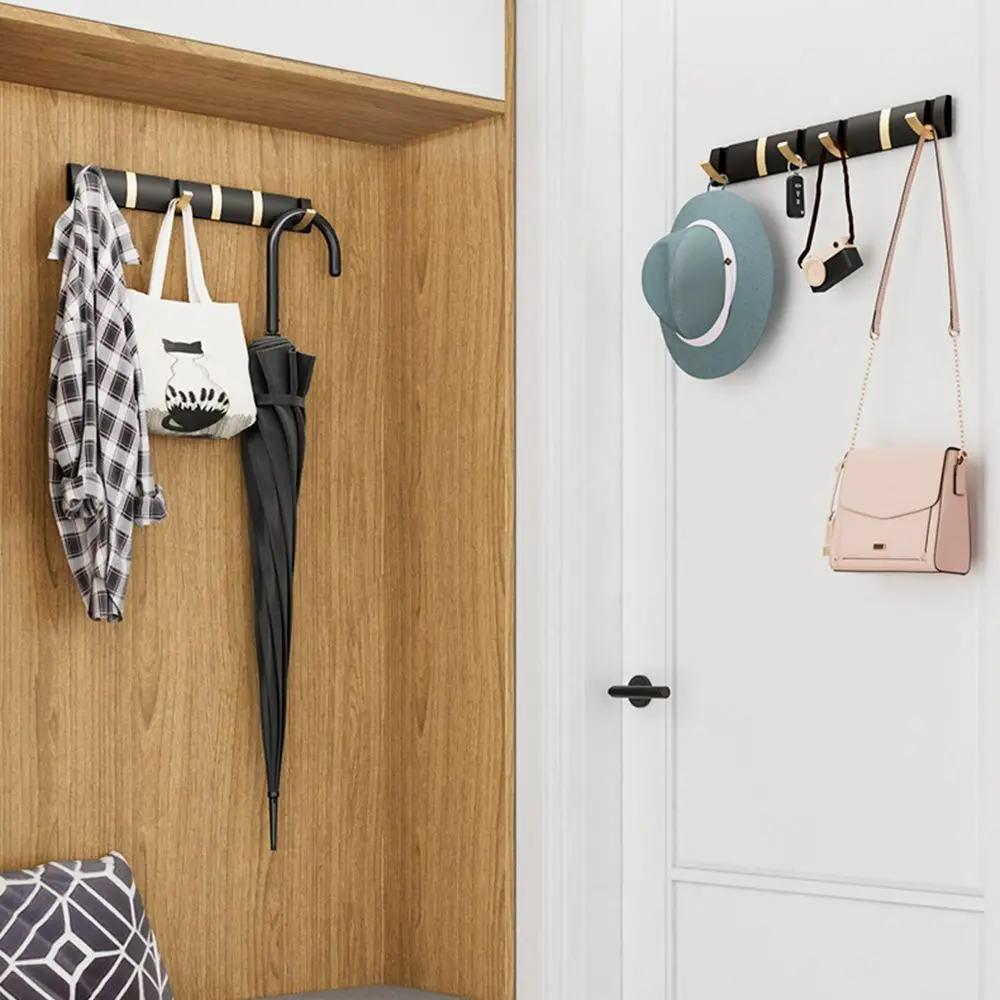 Aluminum Bathroom Accessories For Bathroom Back Door Nail Free Installation Coat Rack Clothes Holder Hooks Towel Hanger