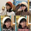 Adorable Warm Winter Beret For Women Cute Plush Wool Hat Adjustable Size