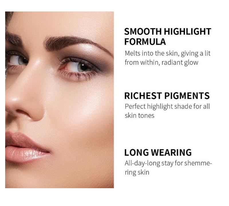 Rose Diamond Highlighter Blush & Contour Palette: 3D Pearlescent Face & Eye Brightener