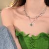 Women  Zircon Cross Pendant Necklace For Women Girl Double Layer Clavicle Chain Necklace Punk Party Jewelry