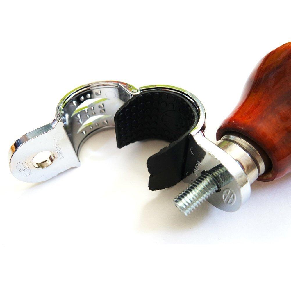 AProFamily Power Handle Car Steering Wheel Spinner, Compatible With All Vehicles, Luxurious Natural Wood Design