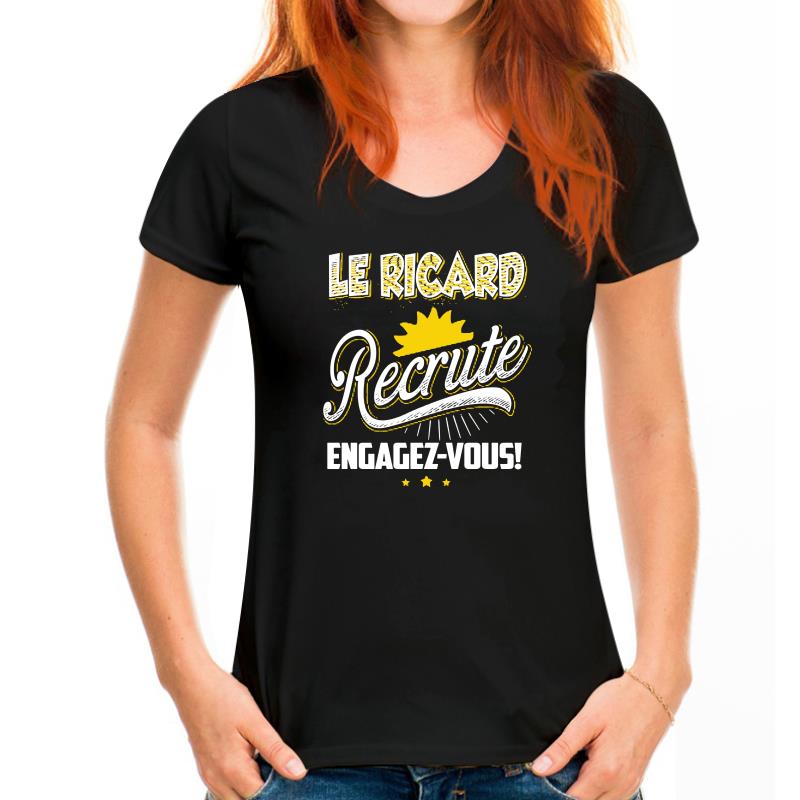

Men‘s’ T Shirt Summer Le Ricard RECRUTE ENGAGEZ-VOUS Women T-Shirt XL