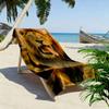 Majestic Lion Roaring Vibrance Print Beach Towel, Quick Drying, Suitable for Travel, Outdoor Sports, Jogging, the Beach and Swimming, Gift