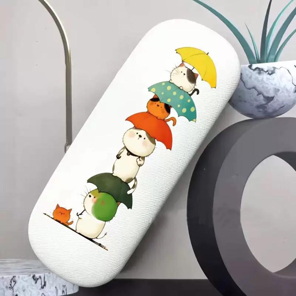 

KLASSNUM Eyeglasses Storage Round-Headed Eyewear Holder Sunglasses Box Pu Leather Storage Box For Children S Case Teens Storage