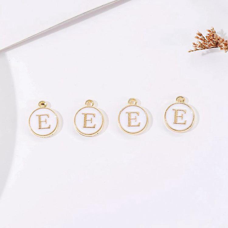 DIY Koreanischer Buchstaben Zubehör Bausatz: 26 Alphabetanhänger für Schülerinnen - Doppelseitig, Webmaterialien mit großem Loch