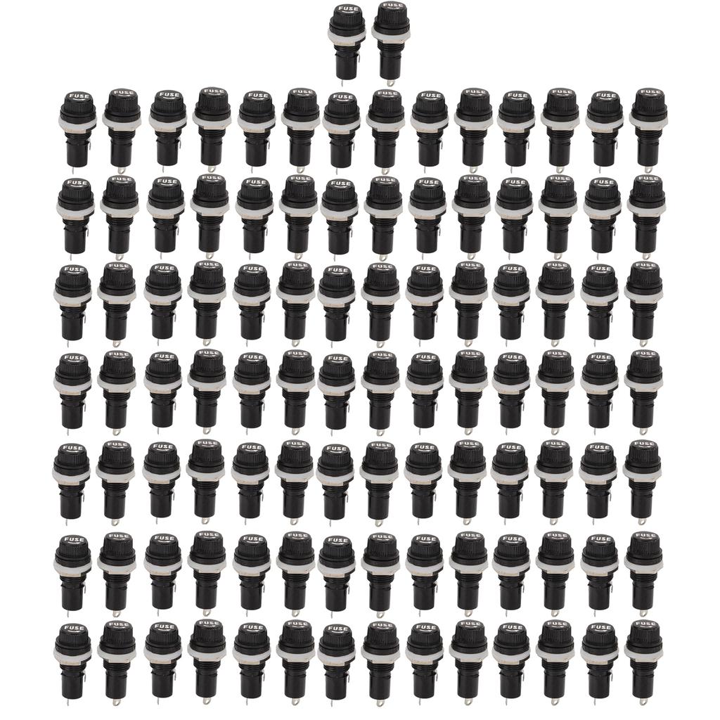 100pcs 5x20mm Fuse Holder 10A 250V Electrical Panel Mounted Fuse Holder for Electronic Equipment