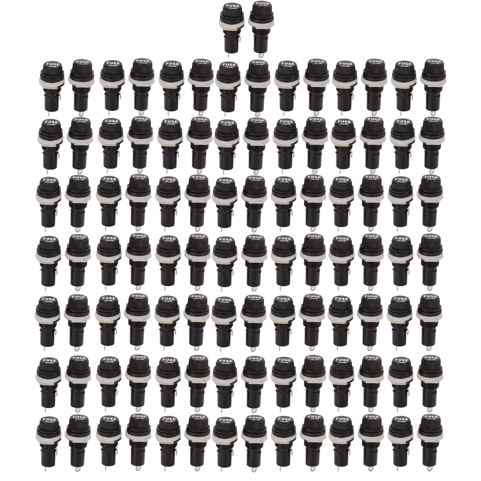 

100pcs 5x20mm Fuse Holder 10A 250V Electrical Panel Mounted Fuse Holder for Electronic Equipment