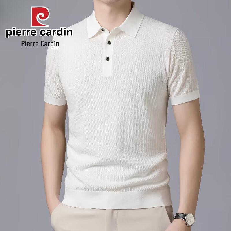 Pierre Cardin Men's Silk Blend Knitted Short Sleeve Polo T-Shirt