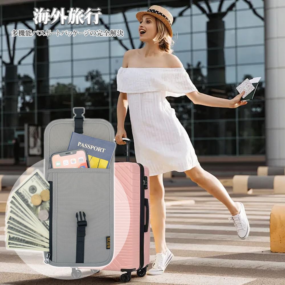 Passport Passport Bag with Storage Valuables Neck ID Card Clutch Travel Unisex [MNWMNW] Anti-Skimming Case, Ultra-Lightweight, Multi-Function Clasp,