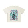 260 GSM Double Yarn 32 Count 100% Cotton Vocaloid V1 Hatsune Miku Print Unisex Heavy Cotton T Shirt