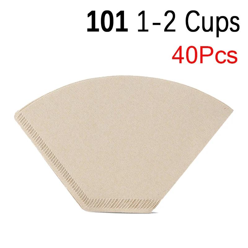 Filter Paper 01 02 V Shape Coffee Cup Filter Paper Barista Drip Coffee Filter Espresso Coffee Natural Paper Filter 40/100PCS