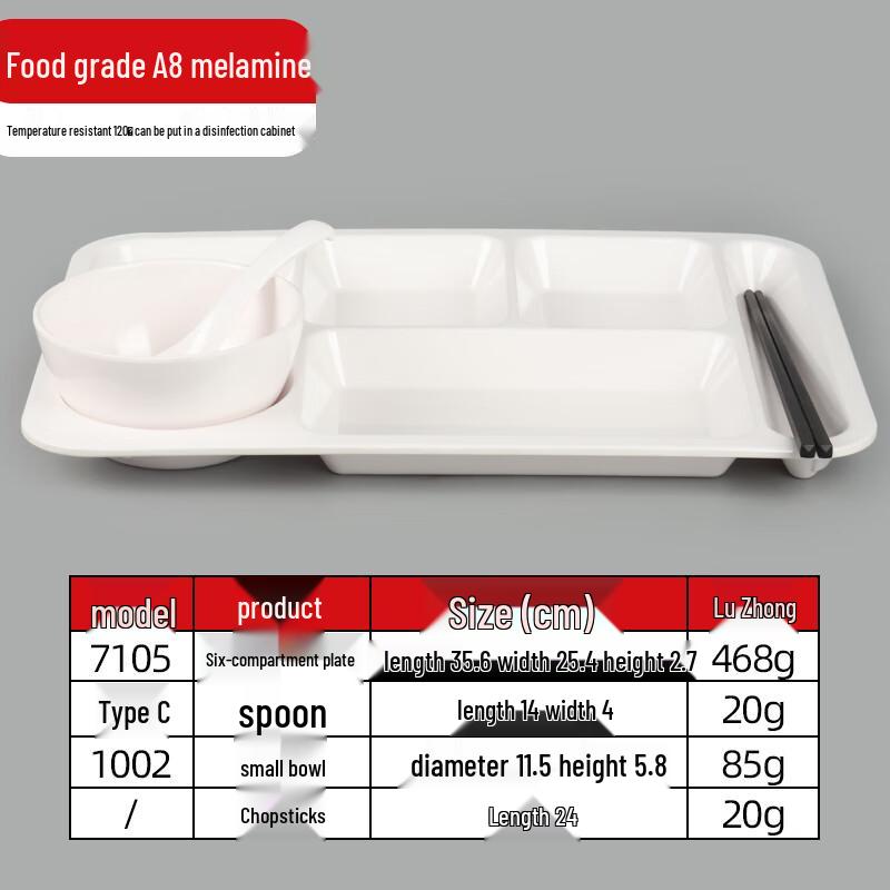 Melamine Divided Canteen Tray