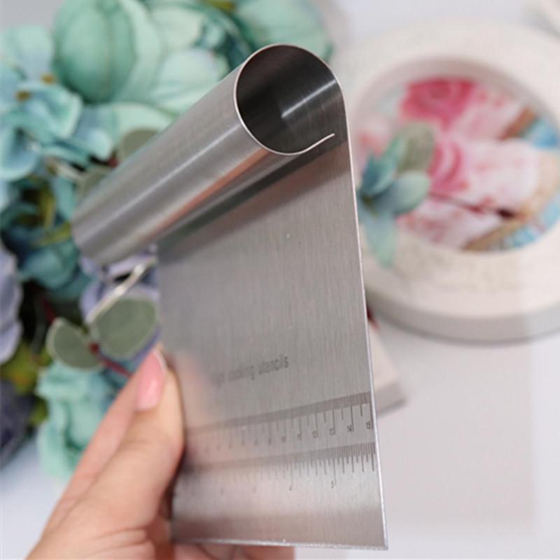 Stainless Steel Dough Scraper Cutter Baking Pastry Spatulas Pizza Dough Scraper Cutter Cake Cutting Tools Kitchen Accessories