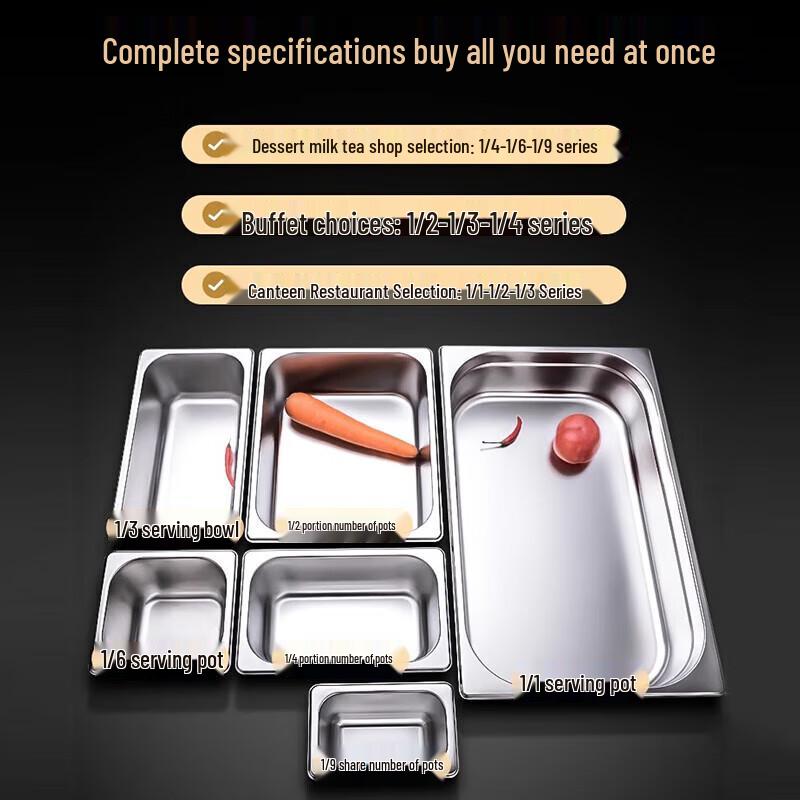 Stainless Steel Gastronorm Food Pans and Lids