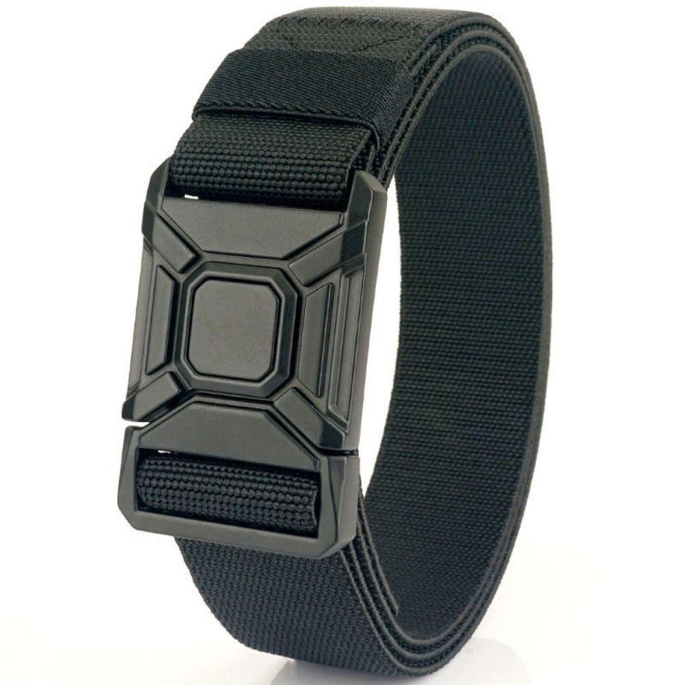 Luxury Brand Design Nylon Braided Belt Quick Release Plastic Fastener Waist Belt