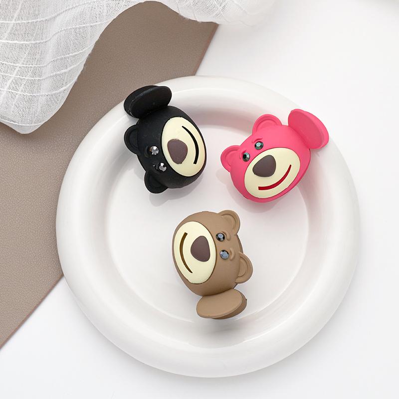 New Frosted Cartoon Bear Grab Hair Clips Women High Ponytail Fixed Artifact Hairpin Cute Mini Cawl Clip Girls Hair Accessories