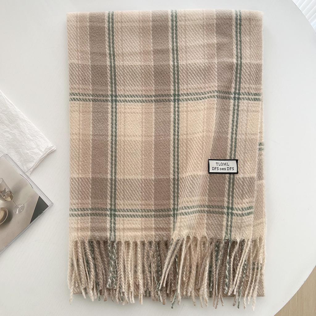 Winter New Student Warm Scarf Korean Versatile Senior Sense Couple Student Versatile Striped Shawl Scarf