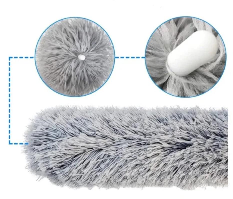 2.5m Microfiber Cleaning Duster with Washable Extendable Pole & Retractable Cable, Reusable Cleaning Tool for Home