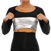 Dam Bastu Sweatdräkter Långärmad Träning Shapewear Thermo Sweat Shirt Midjeträningsjacka Body Shaper Fitness Linne Träning Sport Underkläder