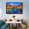 5D DIY Diamond Painting Scenery Bridge Diamond Embroidery Mosaic Pictures City Night Full Round Drill Home Decor Art Gift