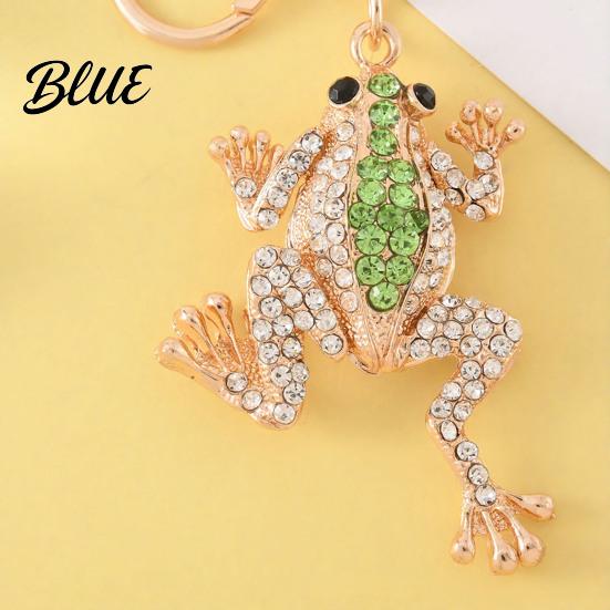Wealth And Blessings Charm Toad Key Chain Rhinestone Keychain Sparkly