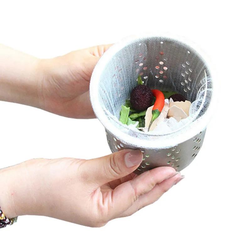 100-500 ks/lot Jednorázový filtr do dřezového odpadu Kuchyňské čištění dřezu Sítko Bez špinavých rukou Domácí Sítko na zbytky jídla
