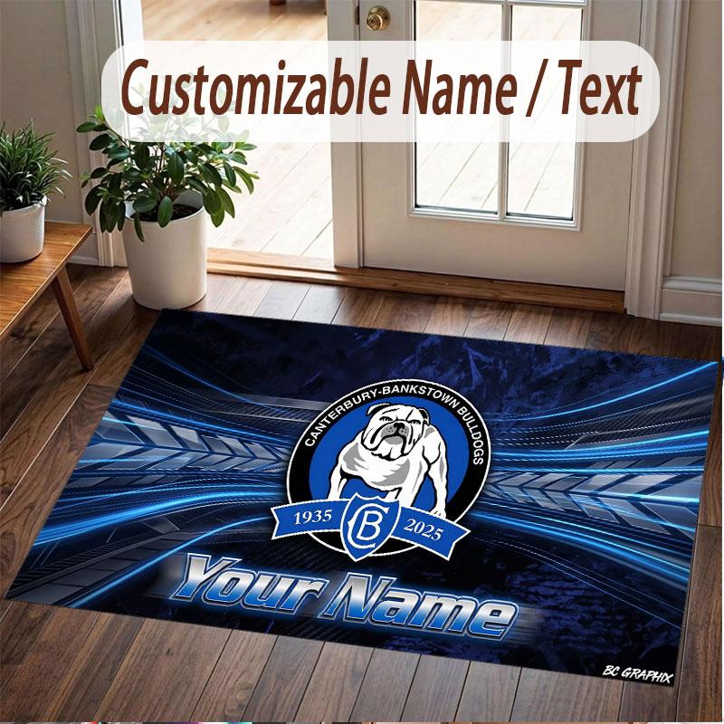 Custom Rug Canterbury-Bankstown Bulldogs Pattern Print Name Text Soft Non‑Slip Floor Carpet for Home Indoor Decoration