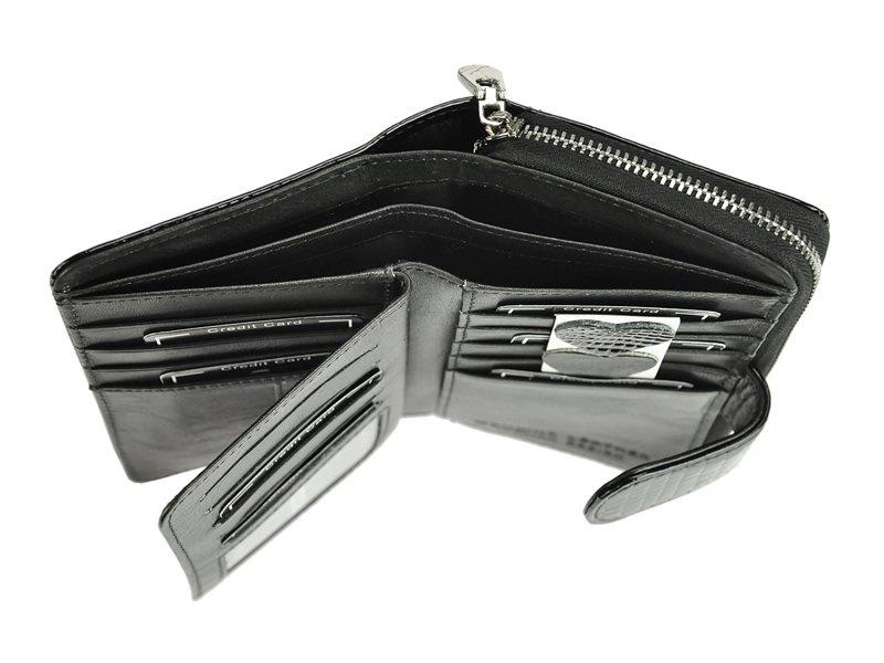 Echtes Leder + Damen-Portemonnaie aus Kunstleder Gregorio GL-116