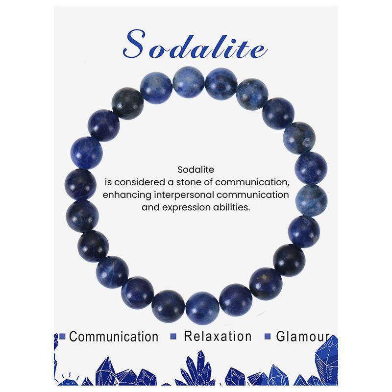 8mm Amethyst & Agate Elastic Beaded Bracelet - Natural Stone Jewelry