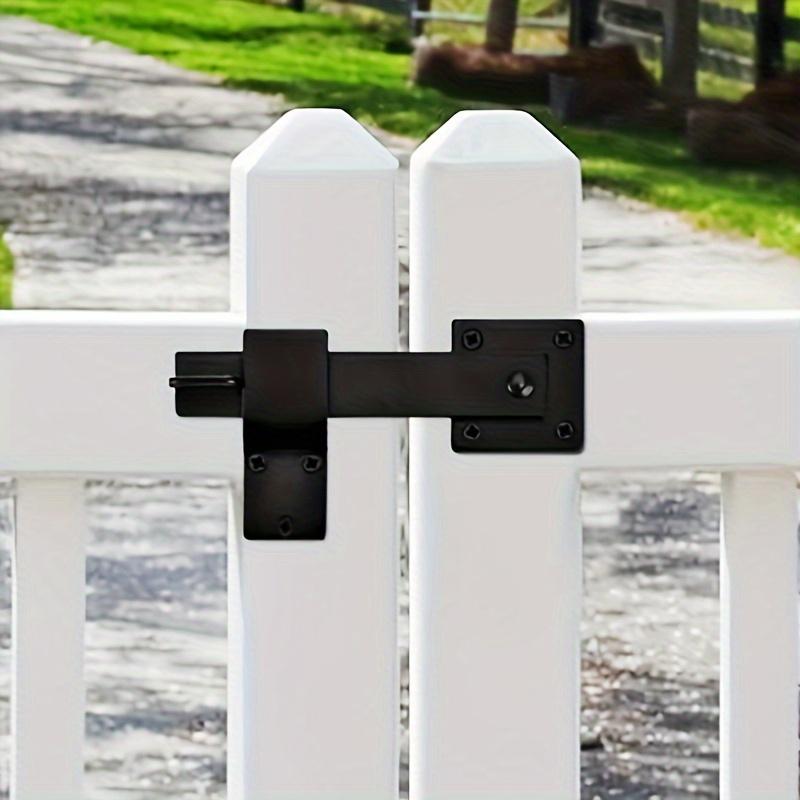 1pc Heavy Duty Matte Black Metal Barn Door Latch, Solid 5.5 Inch Metal Brushed Finish with Rotating Handle for Indoor/Outdoor Solid Iron Wood Doors