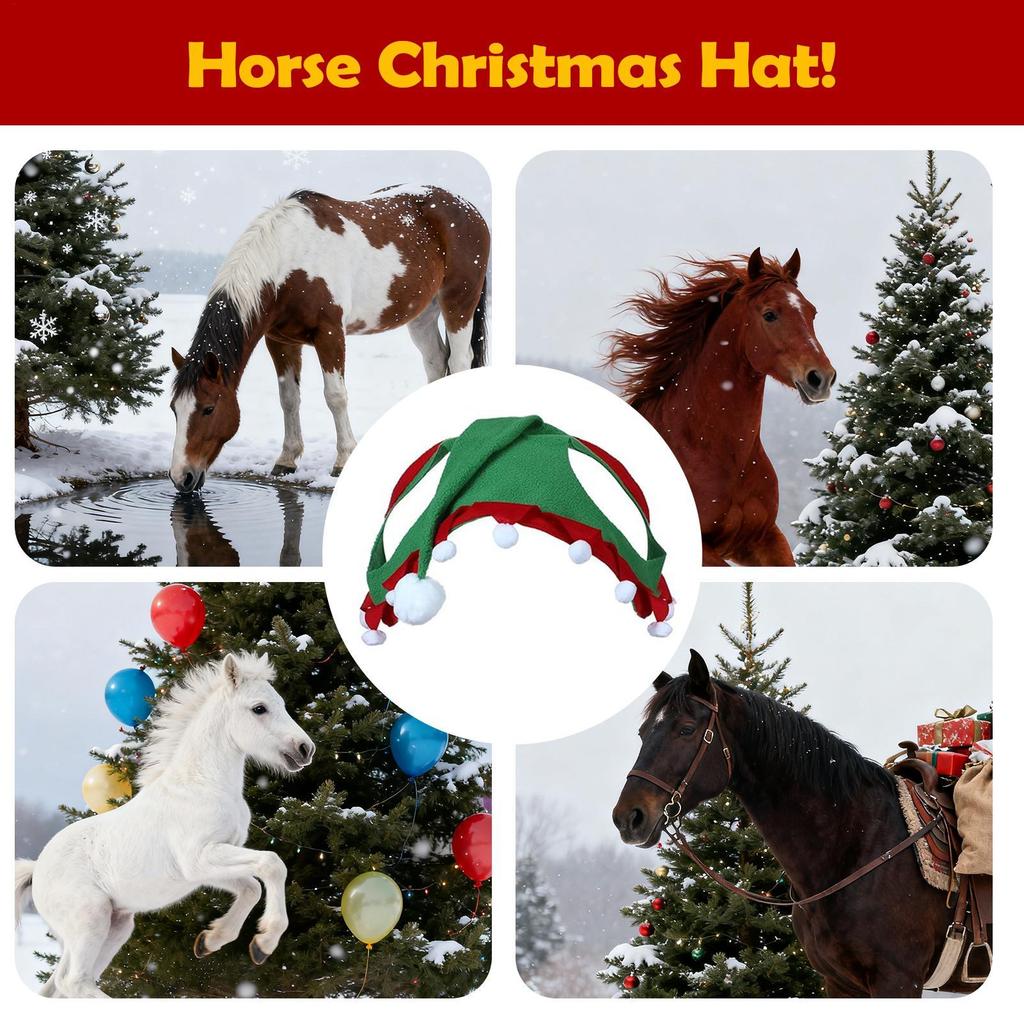Christmas Horse Hat Animal Christmas Costume Horse Caps Cute Party Supplies Little E lf Xmas Horse Hat Christmas Costume Decor