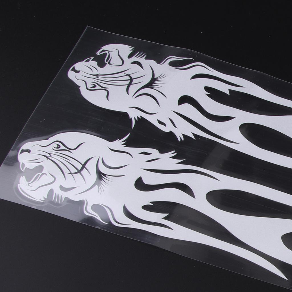 Cool Flame Skull Gas Tank Graphic Sticker Weatherproof Vinyl for Custom Motorcycle Rear Flashlight Accessory
