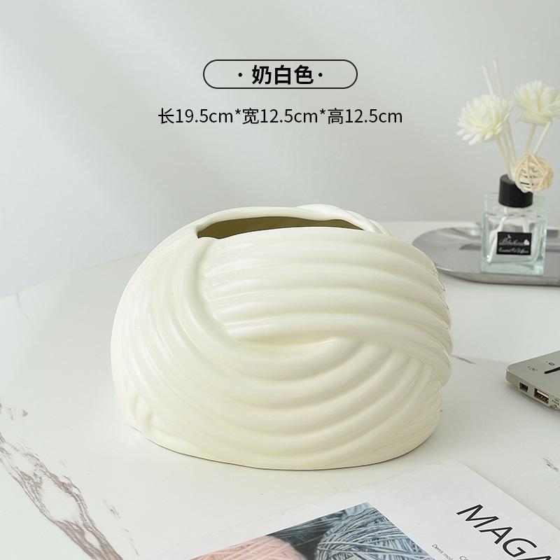 

Креативная коробка для салфеток с узелками, выдвижная коробка для бумаги, стол в гостиной, керамические украшения для хранения салфеток, скандинавское домашнее украшение, искусство