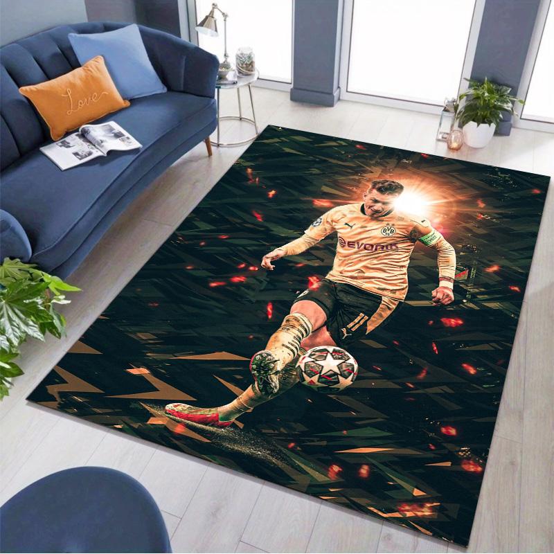 Borussia Dortmund BVB Football Player Print Area Rug, Soft Non Slip Floor Mat for Soccer Fan Room Decoration