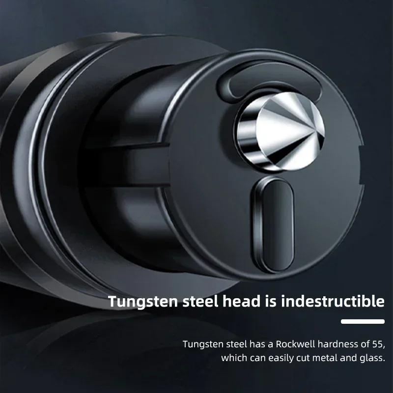 2 In 1 Car Safety Hammer Emergency Glass Breaker Cut The Seat Belt High Hardness Tungsten Steel Emergency Hammer Rescue Tool