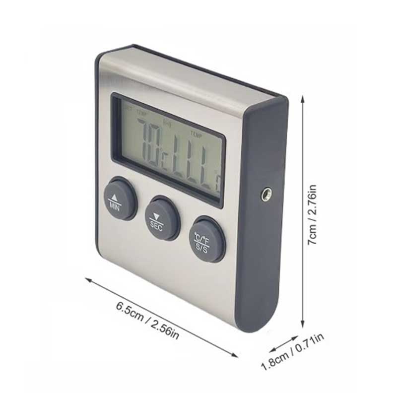 

Цифровой кухонный термометр для приготовления пищи, мяса, температуры для духовки, гриля, барбекю, таймера с зондом, измеритель температуры для приготовления пищи