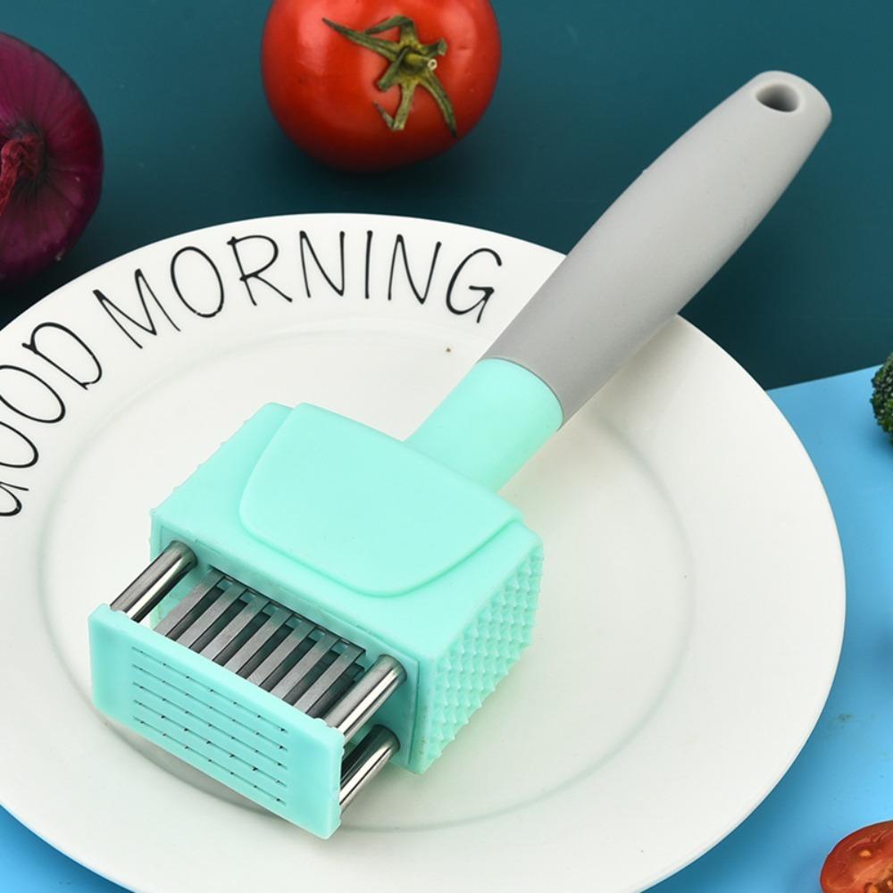 Durable 2 In 1 Meat Tenderizer Square Head Sharp Meat Hammer Professional Stainless Steel Needle Steak Tenderizer Poultry